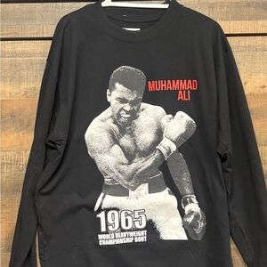 Muhammad Ali Black Graphic Long Sleeve Shirt Men’s XL NWT